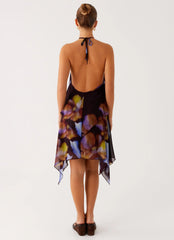 Verbena Midi Dress - Dark Floral