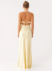 Ambre Mesh Panel Maxi Dress - Yellow