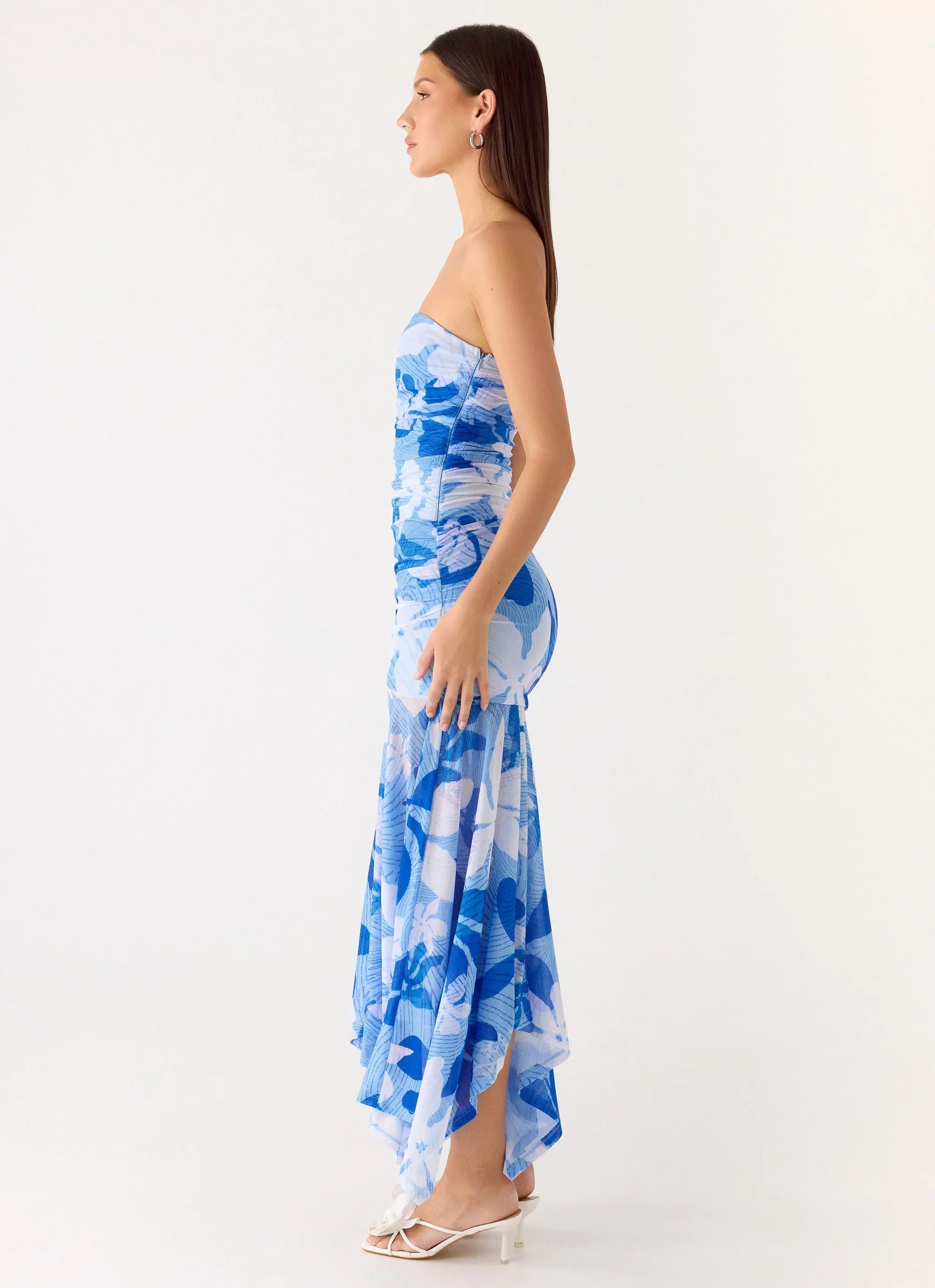 Lo Siento Midi Dress - Indigo Garden