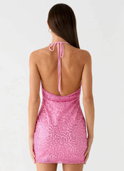 Cherry Coast Sequin Mini Dress - Pink