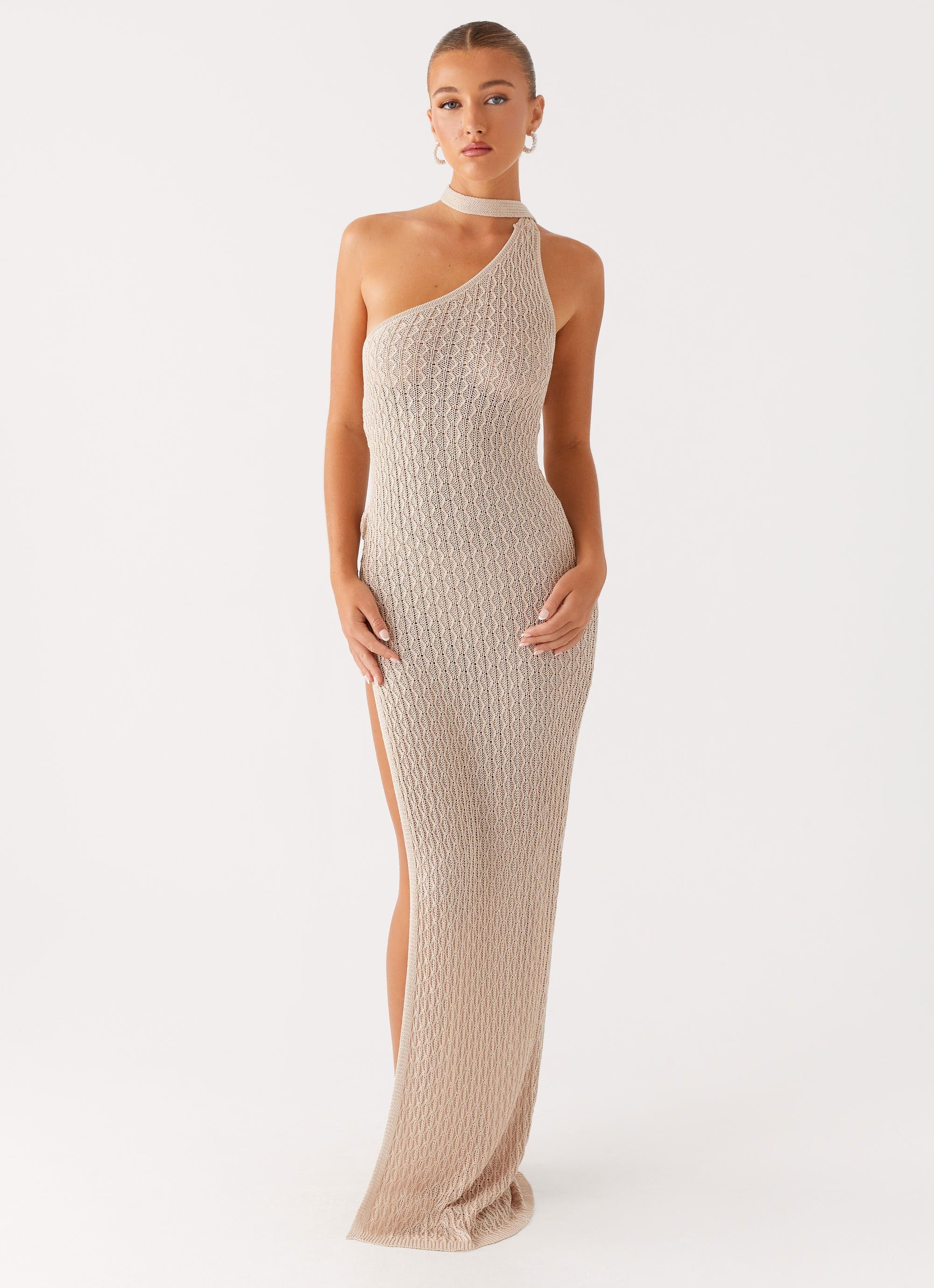 Carryn Knit Maxi Dress - Beige