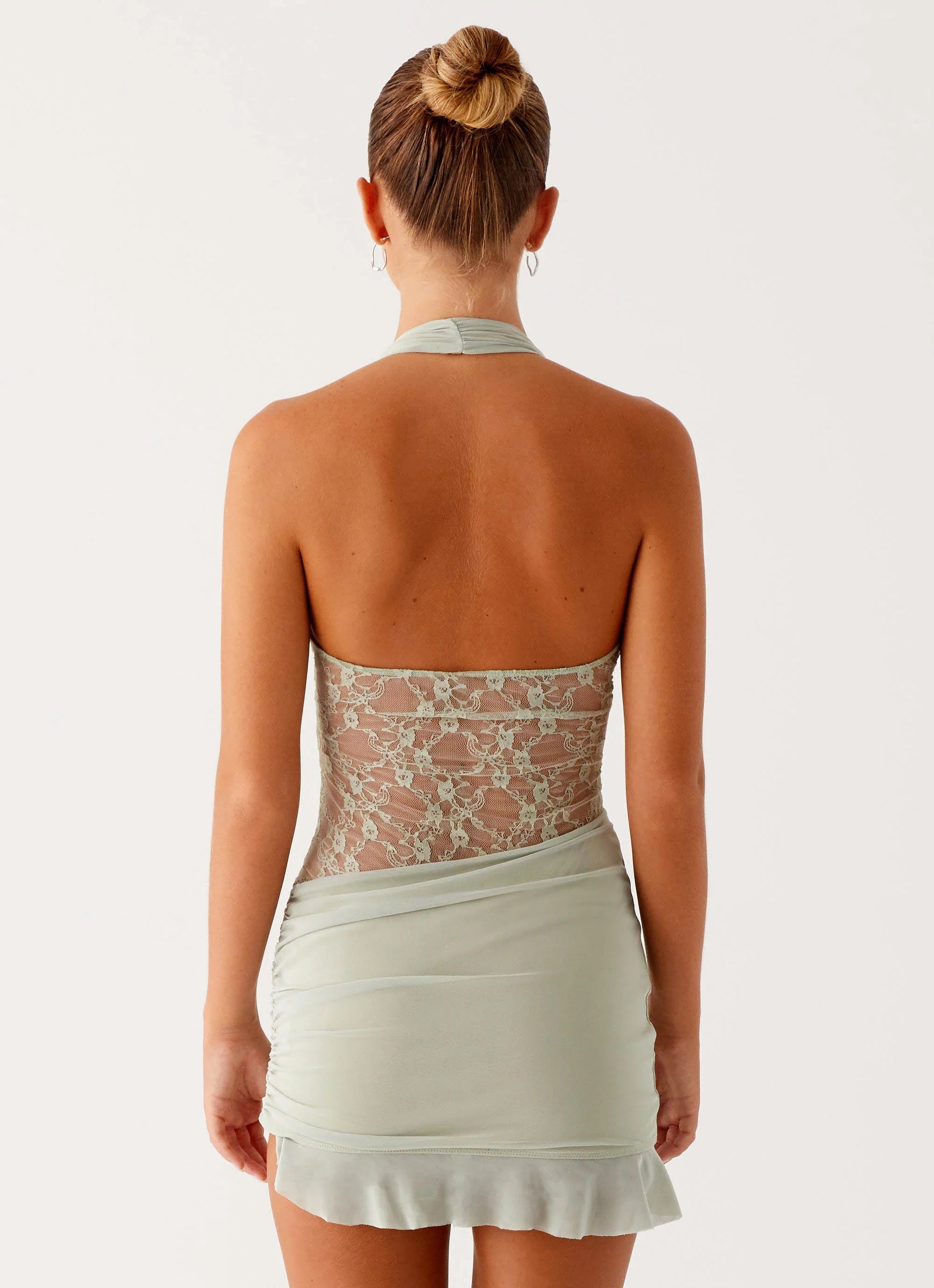 Tate Mesh Mini Dress - Sage