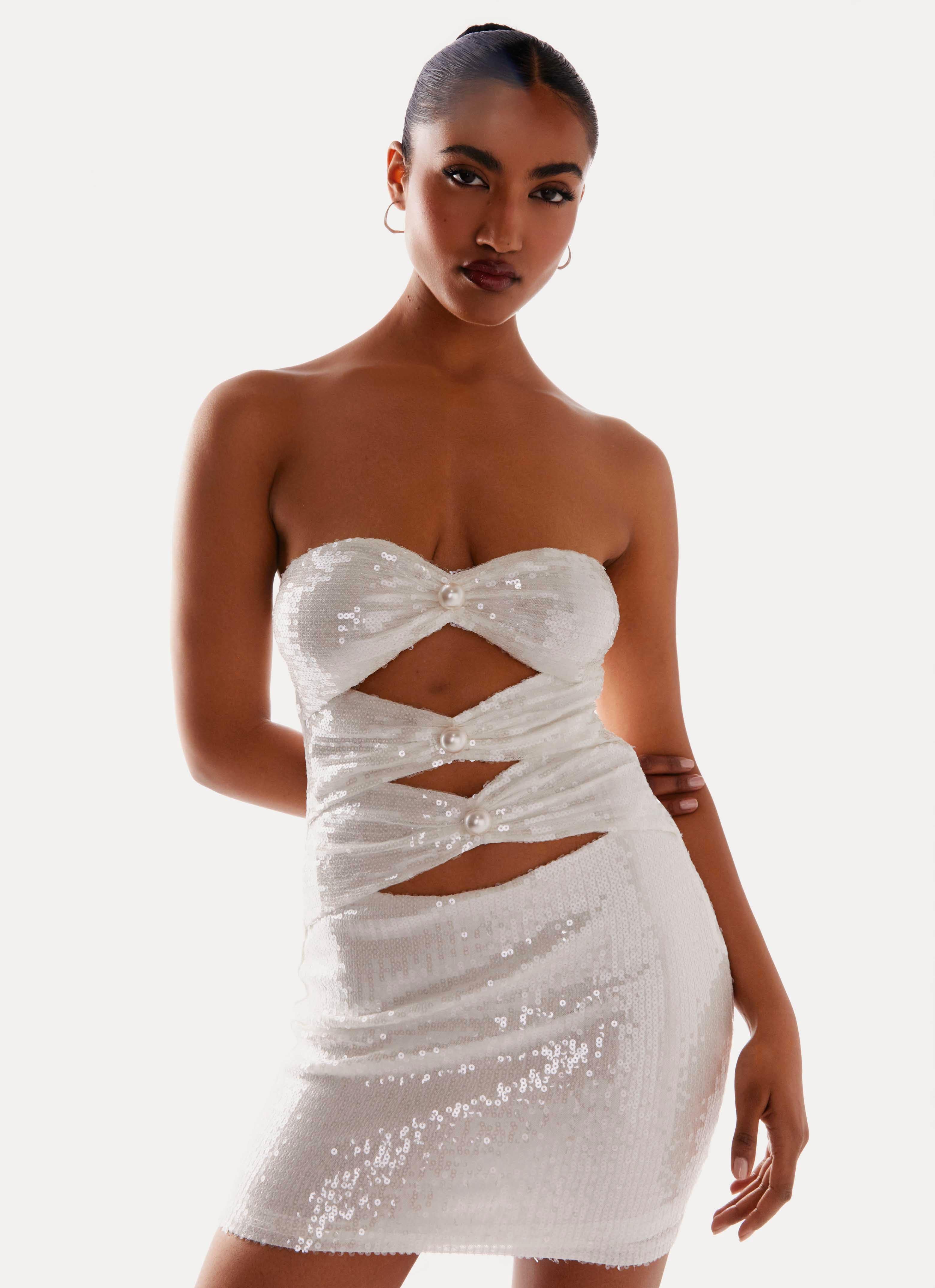 Clyra Sequin Mini Dress - Ivory