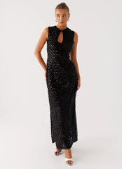 Kore Sequin Maxi Dress - Black