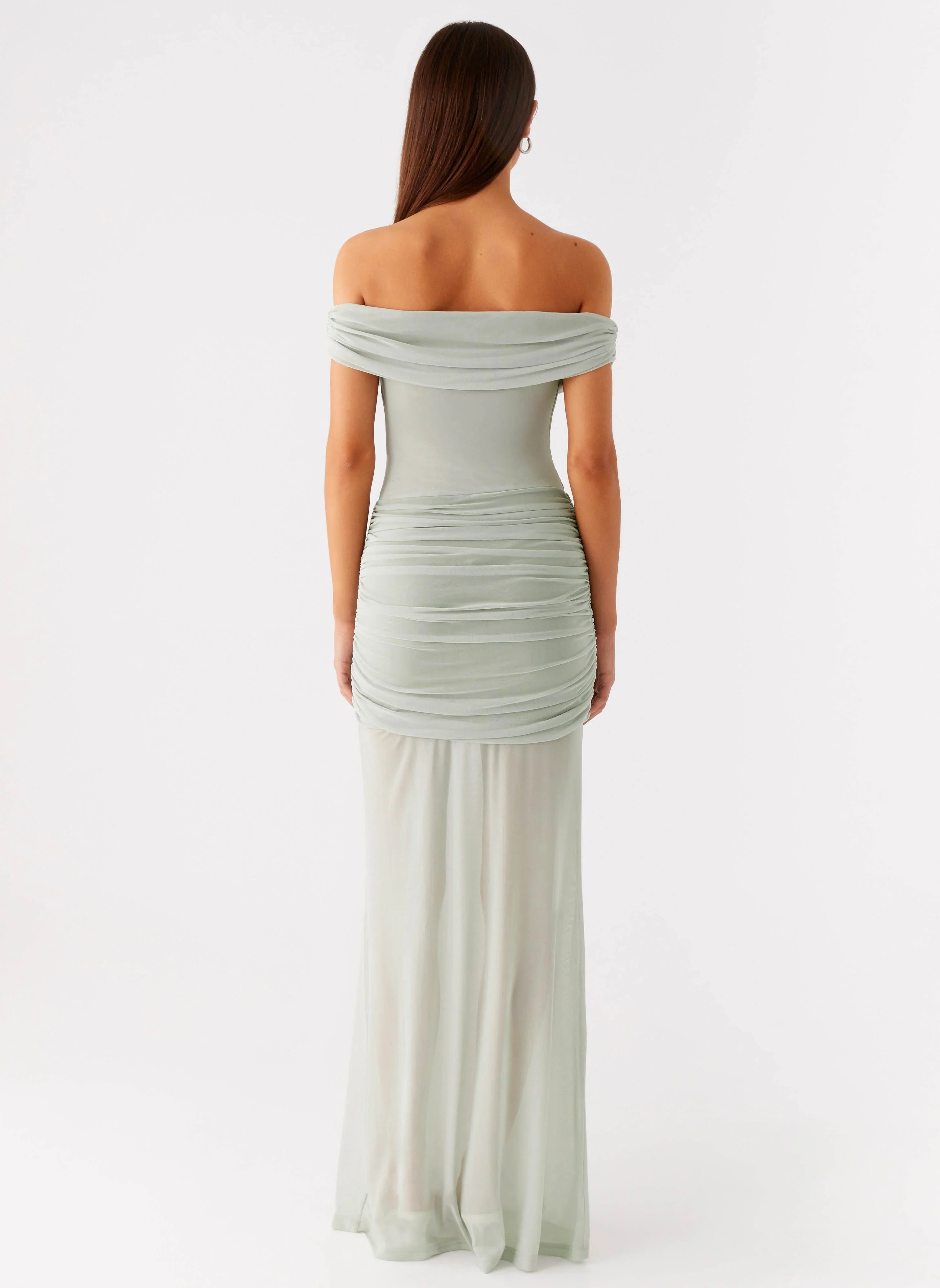 Eyllin Off Shoulder Maxi Dress - Sage